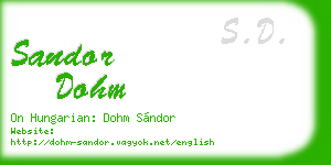 sandor dohm business card